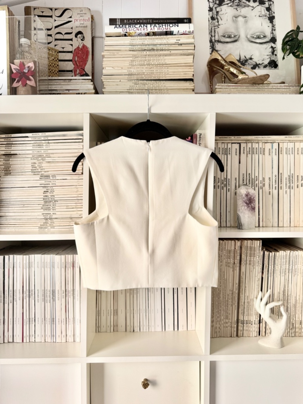 BLAQUE LABEL crop top ivory cream cocktail tank crop blouse NWT - Picture 10 of 13